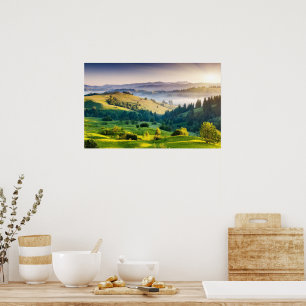 Rollende Hügel - Landschaftsnaturfoto Poster