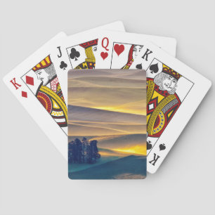 Rollende Weizenberge bei Sonnenaufgang   WA Spielkarten