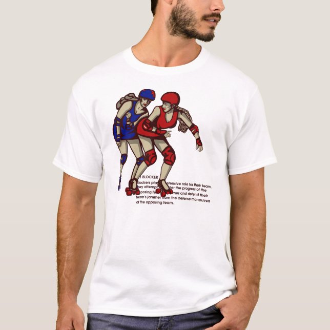 Rollenderby-Regeln: Blocker T-Shirt (Vorderseite)
