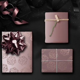 Rollenmuster | Mauve Luxury Sheen Roleplayer Dice Geschenkpapier Set