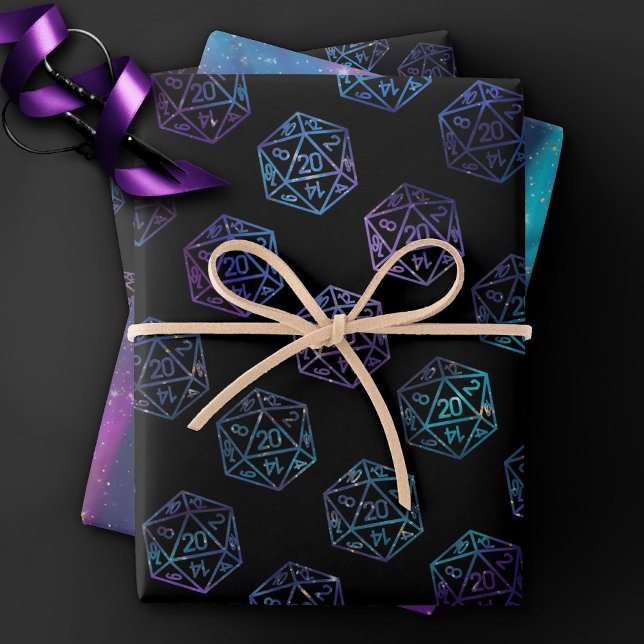 Rollenmuster | Nebula Fantasy Tabletop Gamer Dice Geschenkpapier Set (Von Creator hochgeladen)