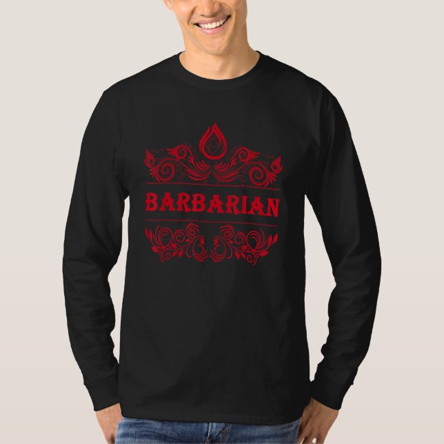 Rollenspiel D20 Dice Barbarian Rpg Class Tabletop T-Shirt (Vorderseite)
