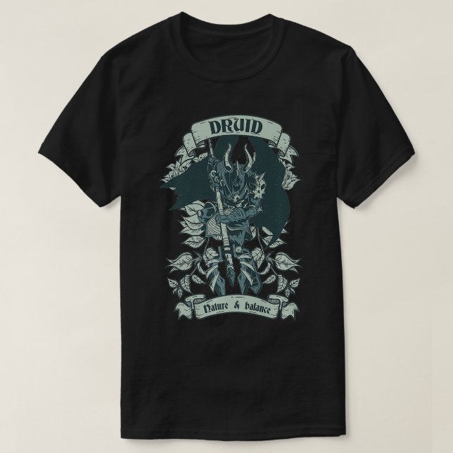 Rollenspiel Druid Charakter Fantasy Gaming Schach  T-Shirt (Design vorne)