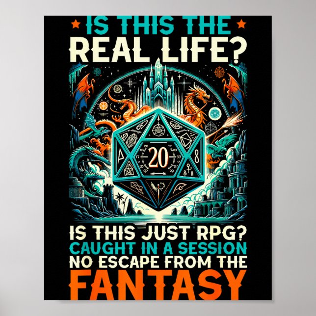 Rollenspiel Rpg Master D20 Brettspiel Funny Rp Poster (Vorne)