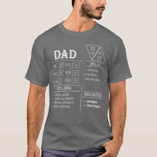 Rollenspiel-Würfel-Gamer-Dragon-Dad-Stat-Fähigkeit T-Shirt