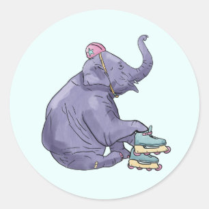 Rollentier Skaten Runder Aufkleber