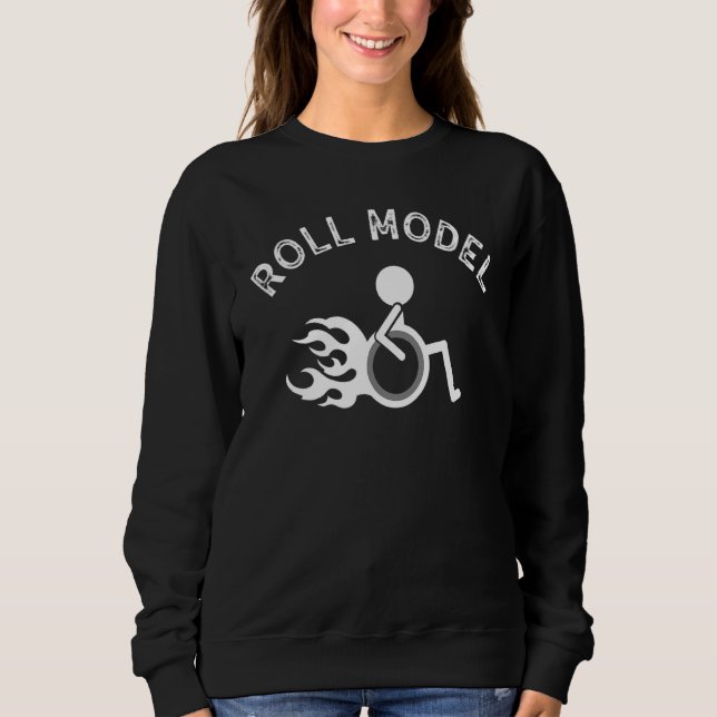 Rollenvorbild Behinderungsbewusstsein Pwd Rollstuh Sweatshirt (Vorderseite)