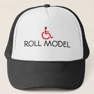 Rollenvorbildlicher Rollstuhl-behinderter Truckerkappe