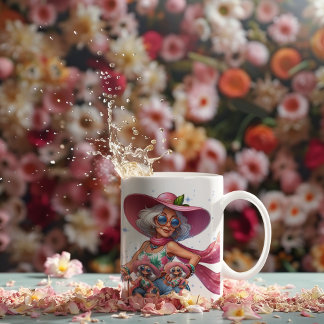 Roller Babe Granny - Anpassbare Tasse Pink Hat
