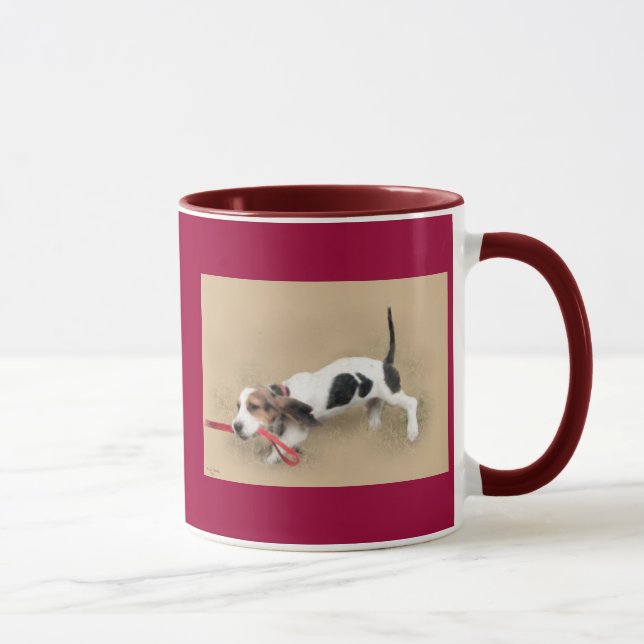 Roller-… Basset Hound-Welpe! … Kaffeetasse (Rechts)
