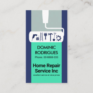 Roller Brush Paints Handyman Tools Visitenkarte