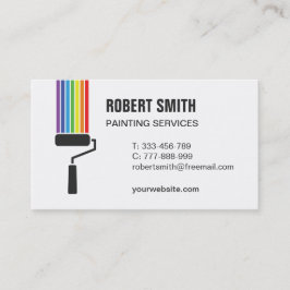 Roller Brush Rainbow Paint Painting Business Card Visitenkarte