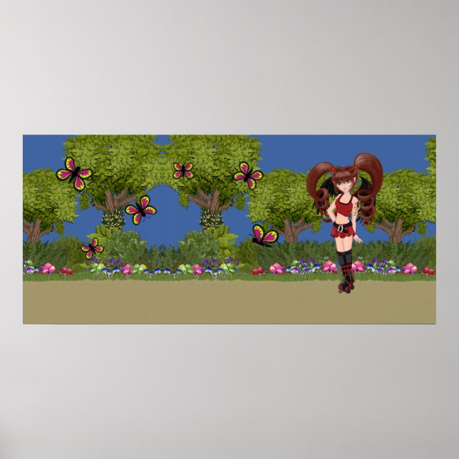 Roller Derby Anime Fairy Skaten Poster (Vorne)