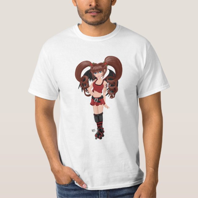 Roller Derby Anime Fairy Skaten T-Shirt (Vorderseite)