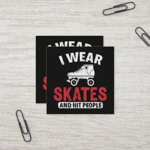 Roller Derby Eislauf Schlittschuh Schlittschuhläuf Quadratische Visitenkarte