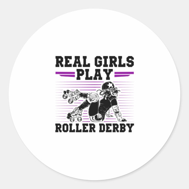 Roller Derby Girl Runder Aufkleber (Vorderseite)