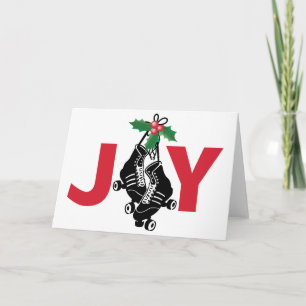 Roller Derby Girl, Weihnachts-Skaten mit Holly Feiertagskarte