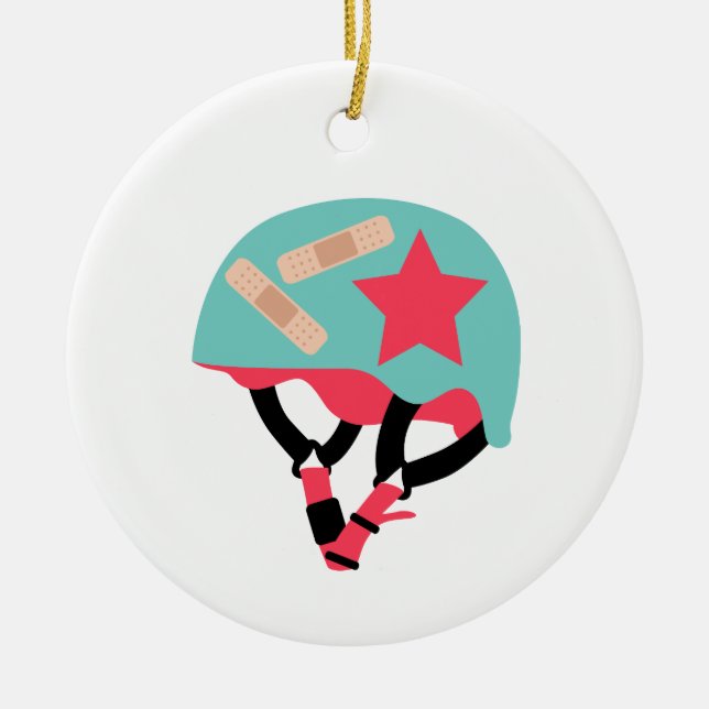 Roller Derby Helmet Keramik Ornament (Vorne)