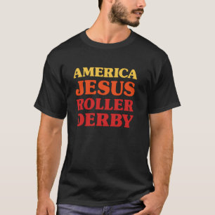 Roller Derby Ich liebe Roller Derby Amerika Jesus T-Shirt