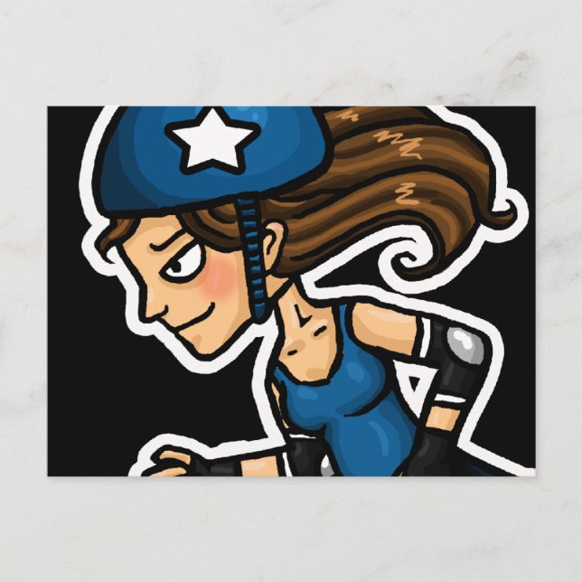 Roller Derby Jammer Postkarte (Vorderseite)