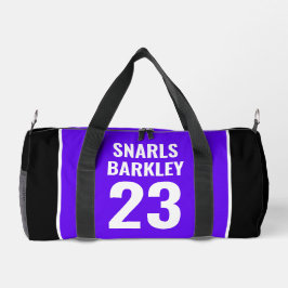 Roller Derby Logo Lila Schwarz Teamname Uniform Duffle Bag