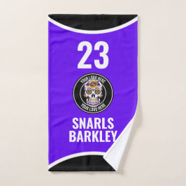 Roller Derby Logo Lila Schwarz Teamname Uniform Handtuch