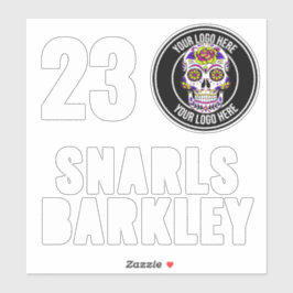 Roller Derby Logo White Team Name Helmet Aufkleber