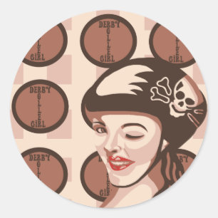 Roller-Derby-Mädchen Runder Aufkleber