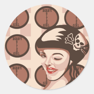 Roller-Derby-Mädchen Runder Aufkleber
