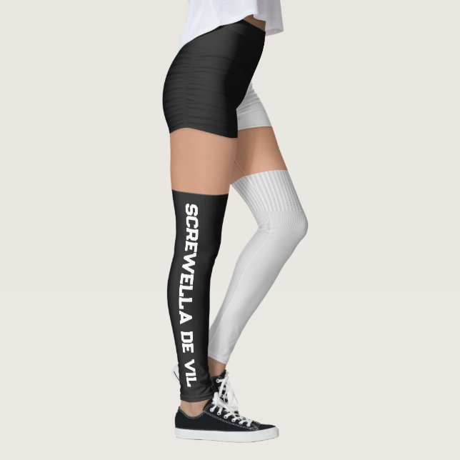 Roller Derby Red White Hintern Shorts Socks Name Leggings (Rechts)
