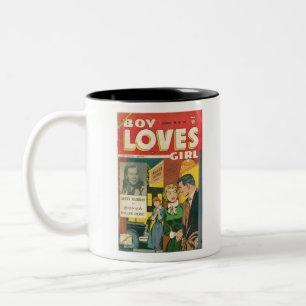Roller Derby - Retro-Comicen - Vintage Comicen - P Zweifarbige Tasse