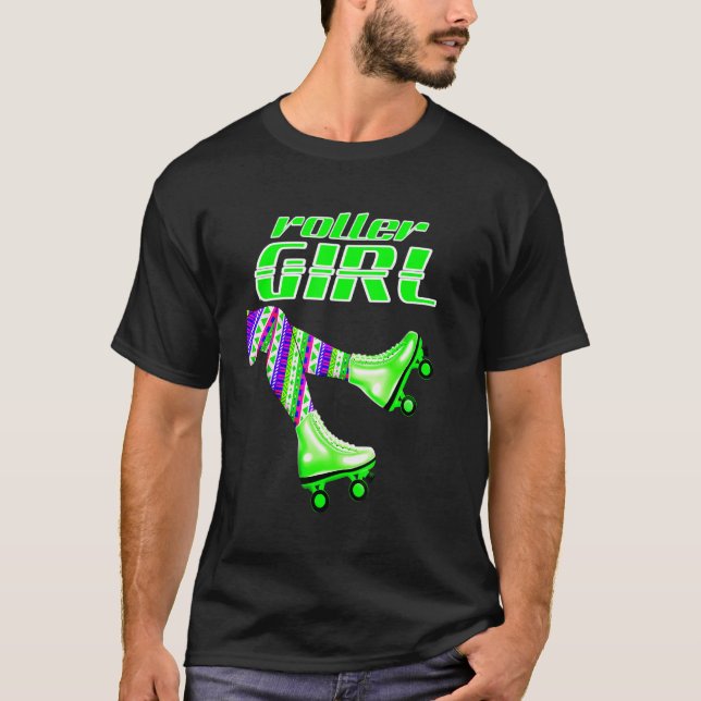 Roller Derby Roller Skaten Girl T-Shirt (Vorderseite)