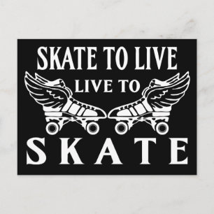 Roller Derby, Skate zum Leben, Leben zum Skate Postkarte