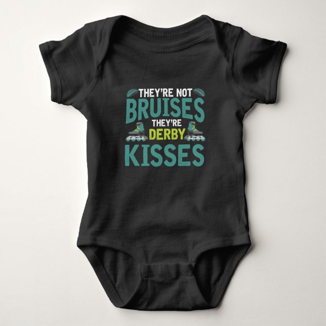 Roller Derby Skater Skaten Bruises Stunt Kisses Baby Strampler (Vorderseite)
