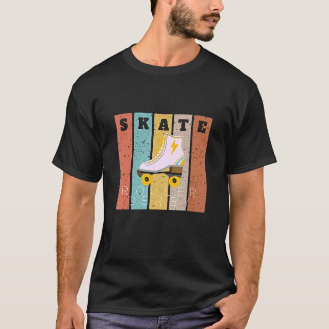 Roller Derby Skating Retro Vintage Skater T-Shirt (Vorderseite)