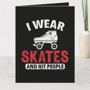 Roller Derby Skating Skate Schlittschuhläufer Dankeskarte