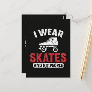 Roller Derby Skating Skate Schlittschuhläufer Postkarte