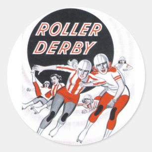 Roller Derby Vintage-Programm-Aufkleber Runder Aufkleber