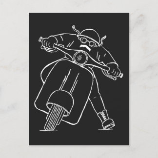 Roller Free Spirit Scooter Zeichnung Postkarte