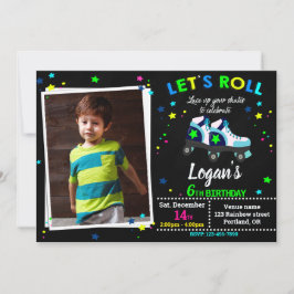 Roller-Geburtstagseinladung Boy Skaten Einladung