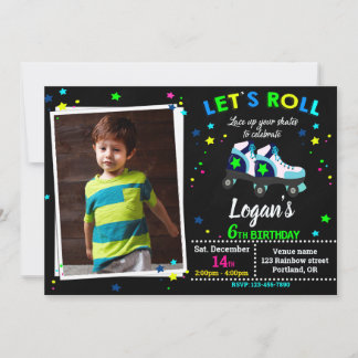 Roller-Geburtstagseinladung Boy Skaten Einladung