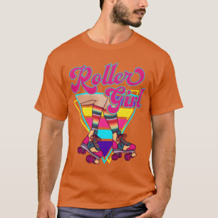 Roller Girl Retro 70er 80er Skater Rollschuh fahre T-Shirt