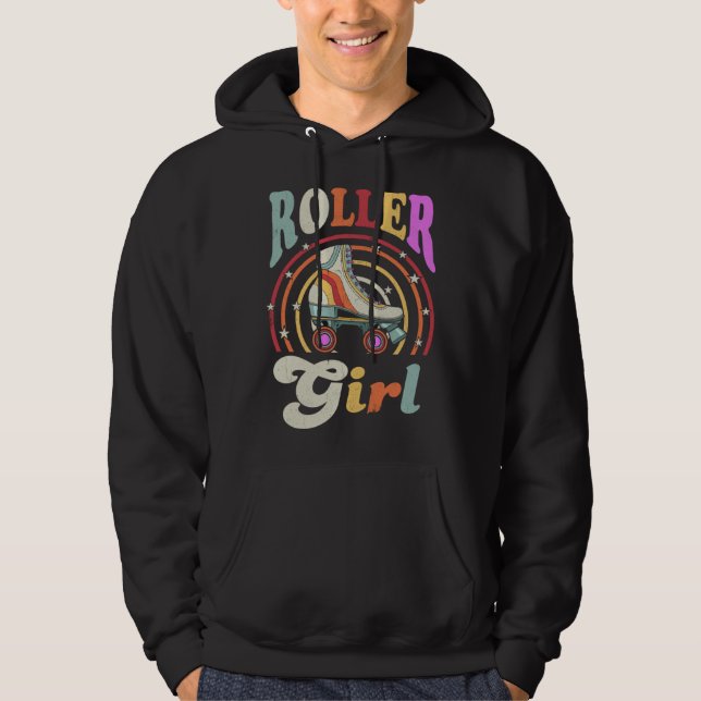 Roller Girl Retro Roller Derby Roller Skating Roll Hoodie (Vorderseite)