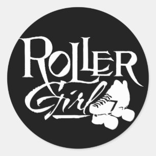 Roller Girl, Roller Derby Runder Aufkleber