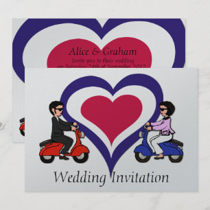 Roller-Jungen- und Mädchen-Modherz Einladungen