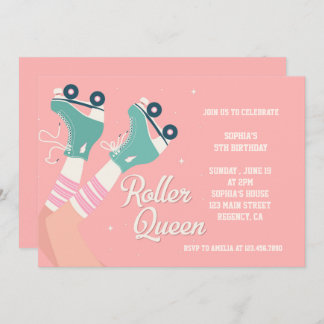 Roller Queen Retro Birthday Einladung