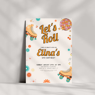 Roller Rink Retro Birthday Einladung