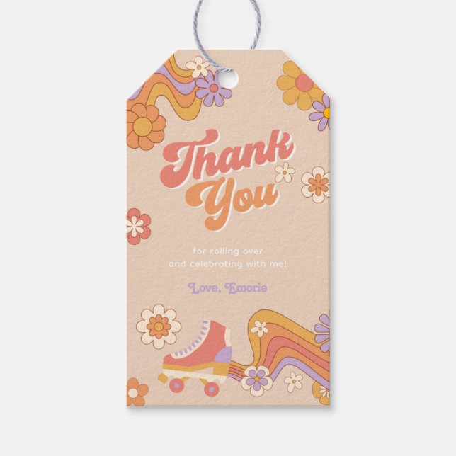 Roller Skate Birthday Favor Tag Geschenkanhänger (Vorderseite)
