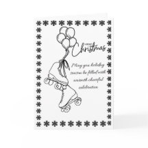 "Roller Skate Christmas Card - Modernes Minimalist
