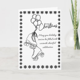 "Roller Skate Christmas Card - Modernes Minimalist Feiertagskarte